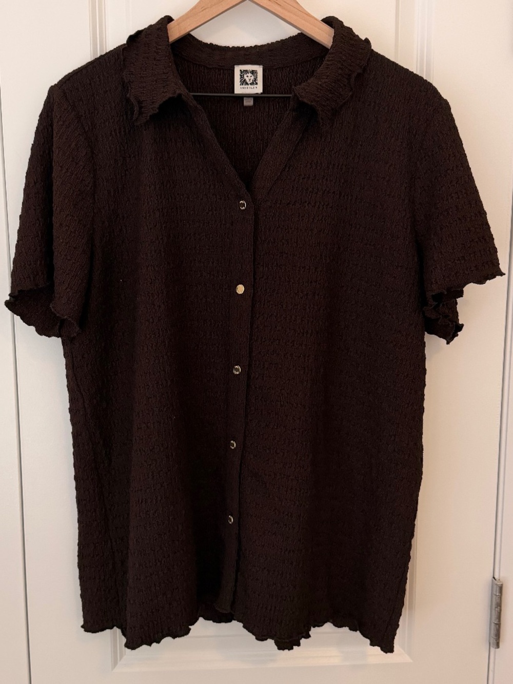 Chocolate Textured Dress Blouse